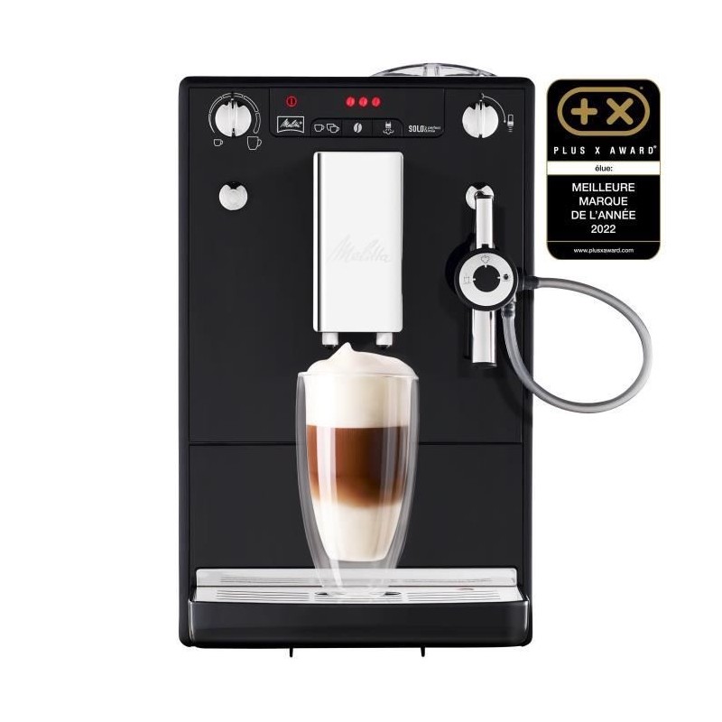 Melitta Solo & Perfect Milk Noir E957-101 Machine a Café et Expresso Automatique avec broyeur a grains et buse a lait