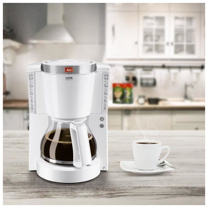 MELITTA Cafétiere Look IV Selection 1011-03 Blanc/Acier Brossé