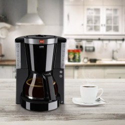 MELITTA Cafetiere filtre - 1011-04 - fonction AromaSelector/Systeme anti-gouttes/Réservoir a eau transparent - Noir/Acier bross