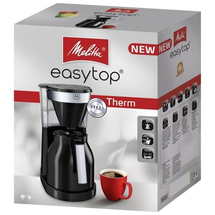 MELITTA Easy Top Therm II 1023-08 - Cafetiere filtre 1L - 1050 W - Noi