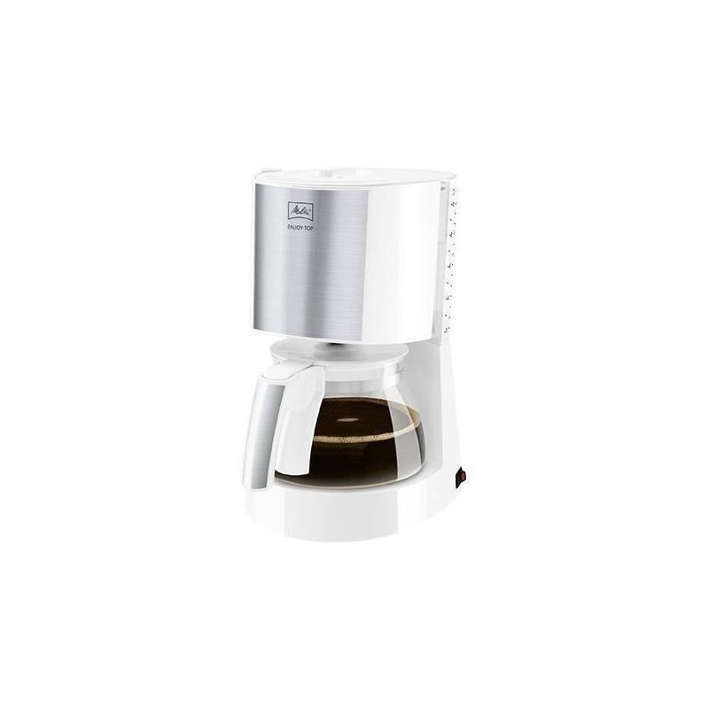 MELITTA 1017-03 Cafetiere Enjoy Top Glass Blanc/Acier brossé 1017-03