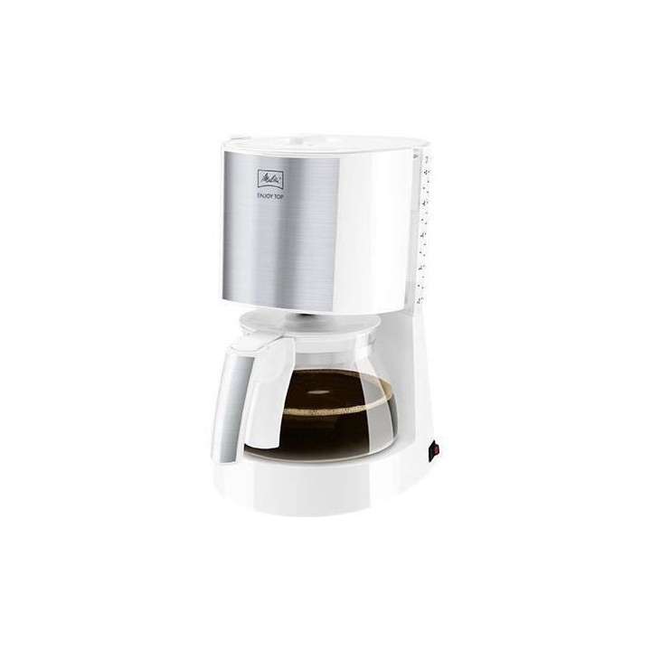 MELITTA 1017-03 Cafetiere Enjoy Top Glass Blanc/Acier brossé 1017-03