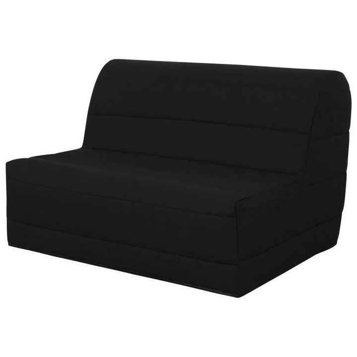 Banquette BZ 140x190 - Tissu noir - MELISSA