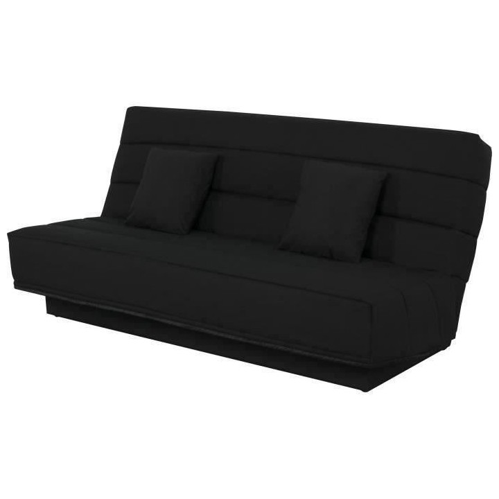 Banquette Clic clac 120x190 - Tissu noir - MELISSA
