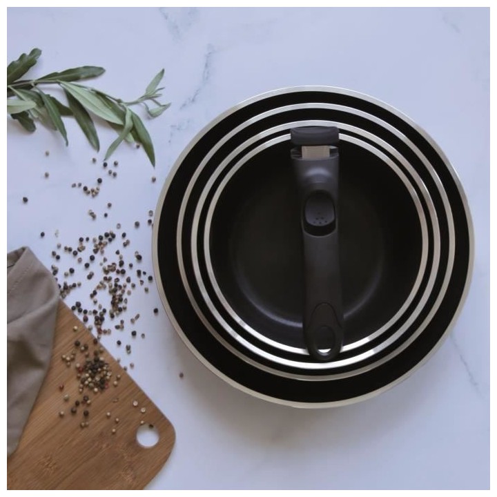 Batterie de cuisine MENASTYL 19 pieces - 3 casseroles 16/18/20 - 3 poe