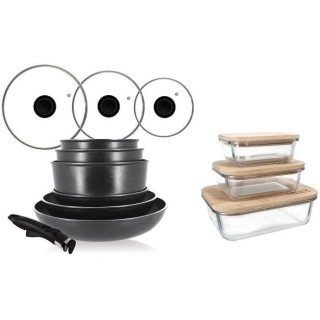Batterie de cuisine MENASTYL 13 pieces - 3 casseroles 16/18/22 - 3 bo