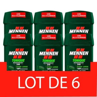 [Lot de 6] Déodorant Anti-Traces MENNEN Tonique 24h Stick Large 50 ml
