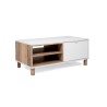 Table Basse 1 porte - Blanc - L 110 x P 60 x H 42,5 cm - MENORCA