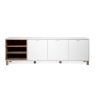 Enfilade - Blanc - Scandinave - 3 portes - MENORCA - L 200 x P 35 x H 64,5 cm