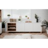 Enfilade - Blanc - Scandinave - 3 portes - MENORCA - L 200 x P 35 x H 64,5 cm