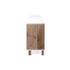 Enfilade - Blanc - Scandinave - 3 portes - MENORCA - L 200 x P 35 x H 64,5 cm