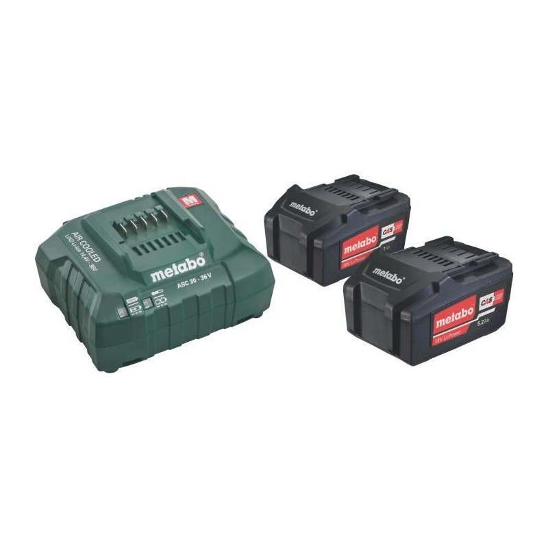 Set de base 2x5,2Ah Li-Power 18V en Boîte en carton - METABO - 685051000