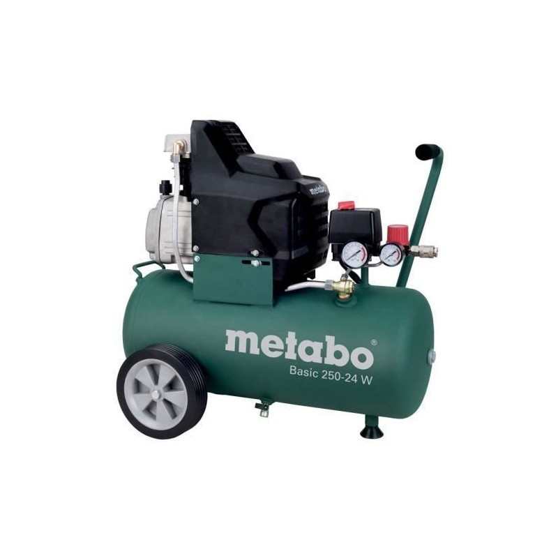 METABO - Compresseur BASIC 250-24 W - 24L - 1,5KW - 8 bar - Livré avec raccord rapide universel & poignée caoutchoutée