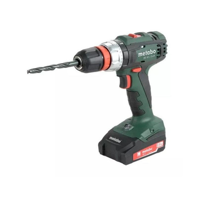 Perceuse visseuse 18 V METABO BS 18 L Quick 2 x 2,0 Ah LI Power SC 60