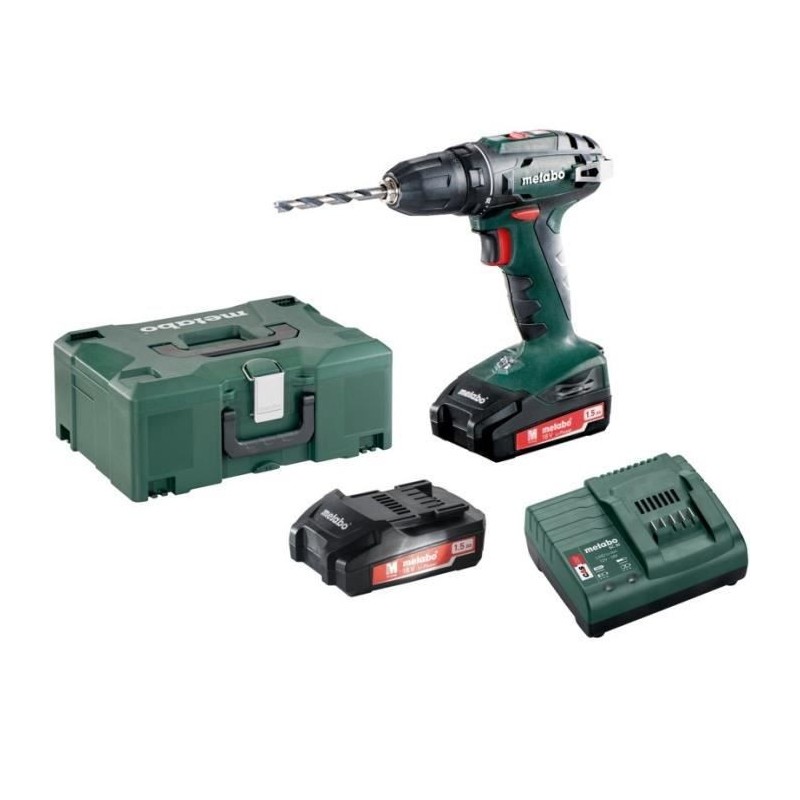 Perceuse visseuse 18 V METABO BS 18 2 x 1,5 Ah Li-Power SC 30 Cof