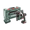 METABO pack Perceuse visseuse BS 18 LT BL et Marteau perforateur BH 18 LTX BL 16 - Coffret de rangement et chargeurs.