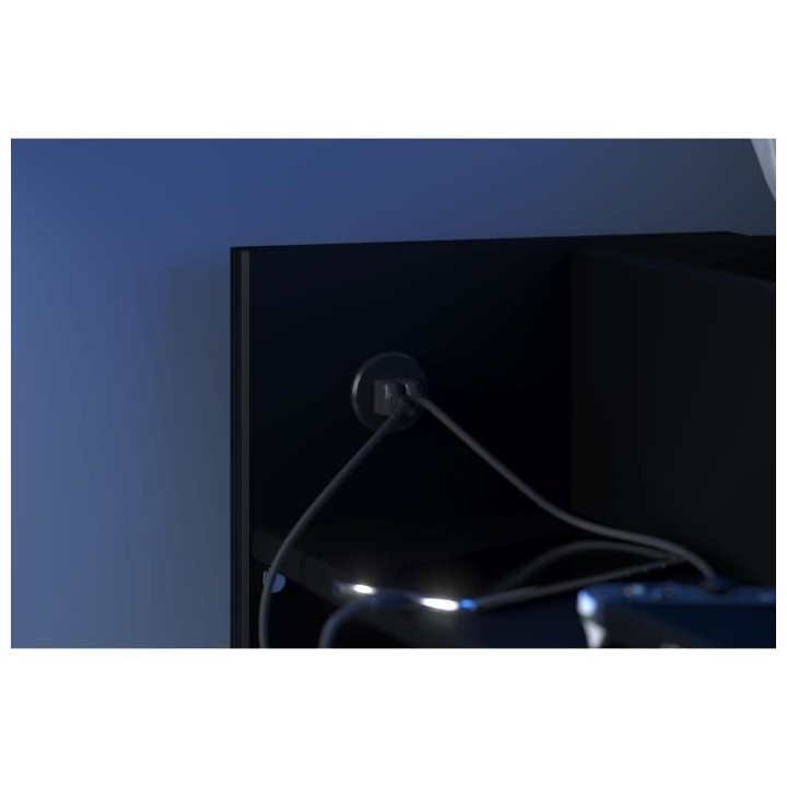 Lit mezzanine combiné enfant LED Gamer ONLINE - 90 x 200 cm - Noir ma