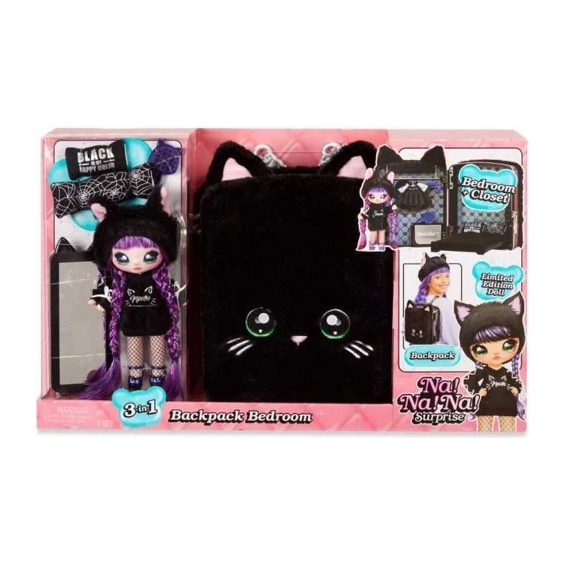 Na! Na! Na! Surprise 3 en 1 sac-a-dos chambre Playset- Black Kitty - 569749E7C - Poupée et accessoires