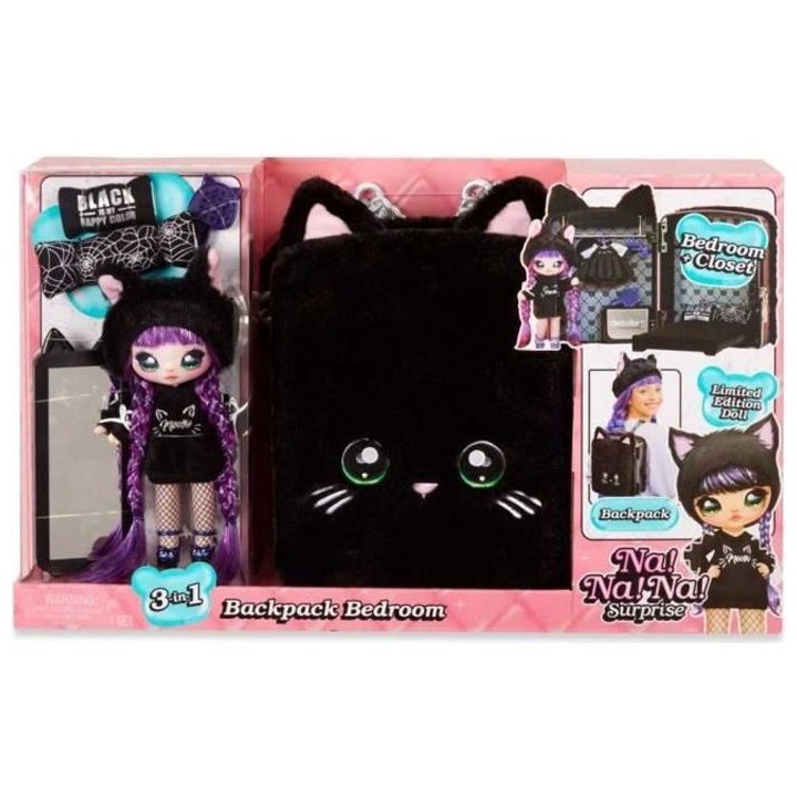 Na! Na! Na! Surprise 3 en 1 sac-a-dos chambre Playset- Black Kitty - 5