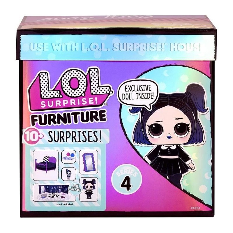 L.O.L. Surprise Mini-poupée, nombreux accessoires et univers chambre - Poupée Dusk 7,5cm