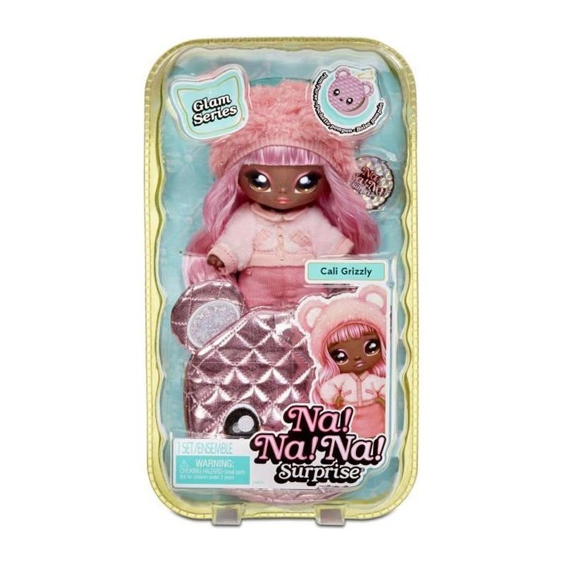 Na! Na! Na! Surprise Poupée 2-en-1 Pom Doll Glam Series - Cali Grizzly