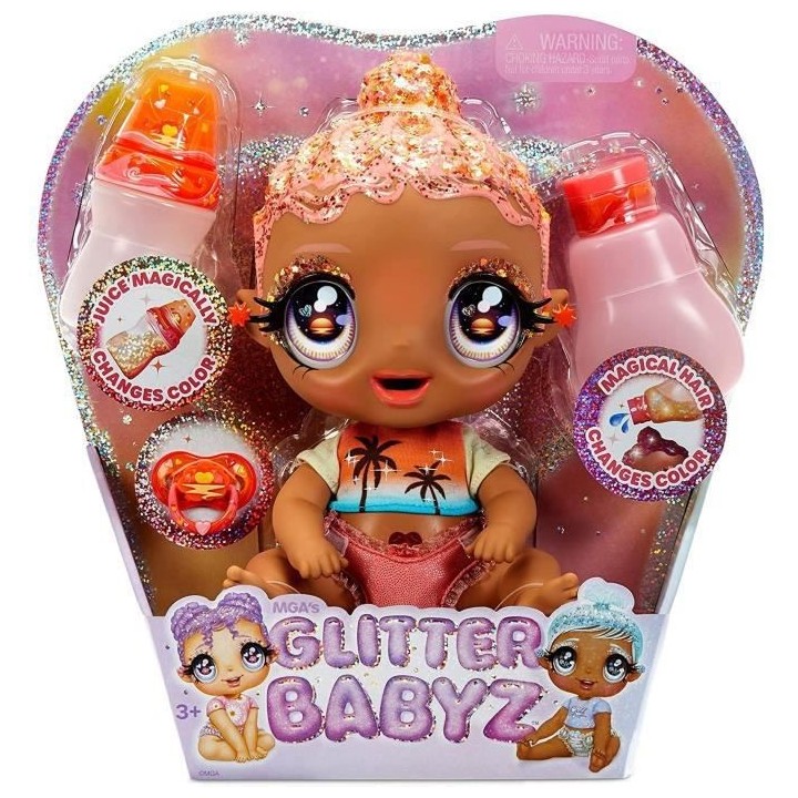 Glitter Babyz - Solana Sunburst - Rose Corail - Bébé 28 cm - Change