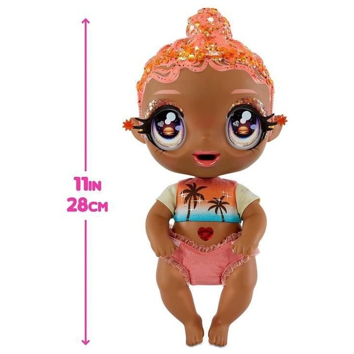 Glitter Babyz - Solana Sunburst - Rose Corail - Bébé 28 cm - Change