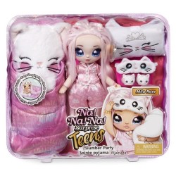 Na! Na! Na! Surprise - Poupée Mannequin Teens 28cm en Tissu - Mila Rose - Accessoires Pyjama - Theme Chat Persan