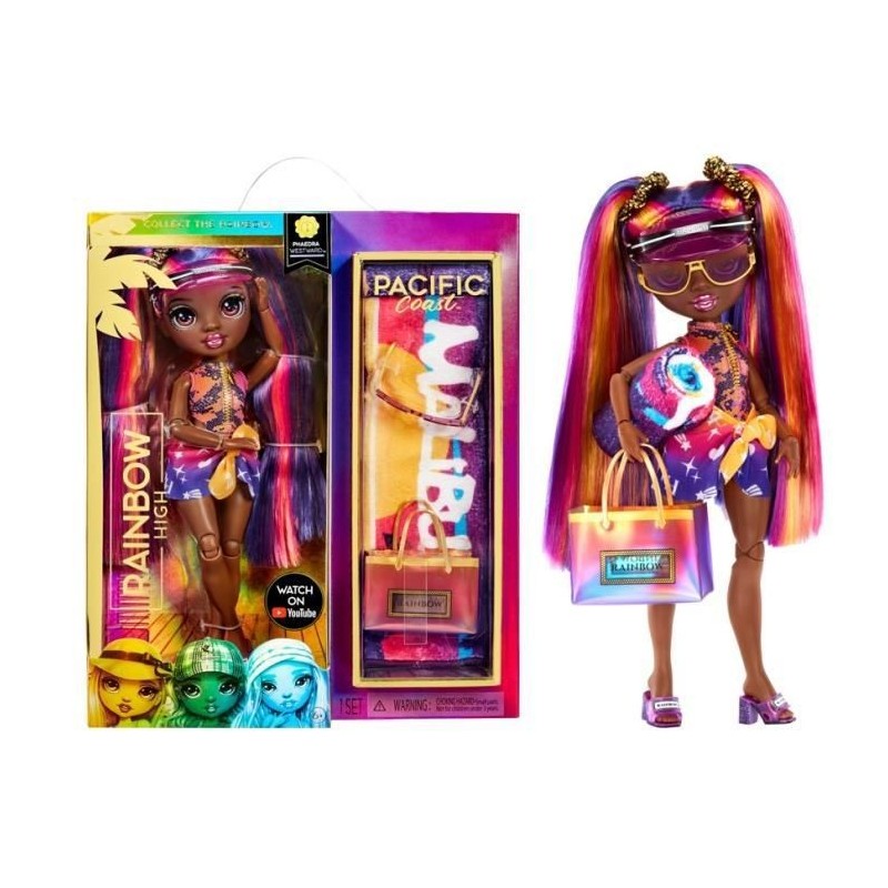 Rainbow High - Pacific Coast - Phaedra - Poupée Mannequin 28 cm et Accessoires - Multicolore