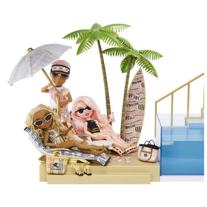 Rainbow High - Coffret de Jeux et Accessoires - Beach Club et Piscine