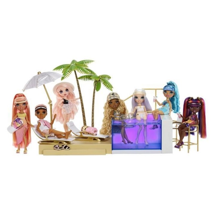 Rainbow High - Coffret de Jeux et Accessoires - Beach Club et Piscine