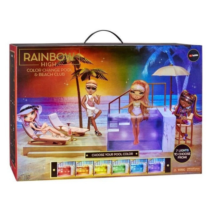 Rainbow High - Coffret de Jeux et Accessoires - Beach Club et Piscine