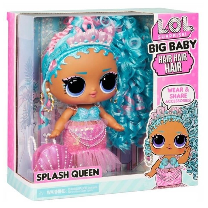 L.O.L. Surprise - Big Baby Hair Hair Hair - Poupée 30cm - Splash Quee