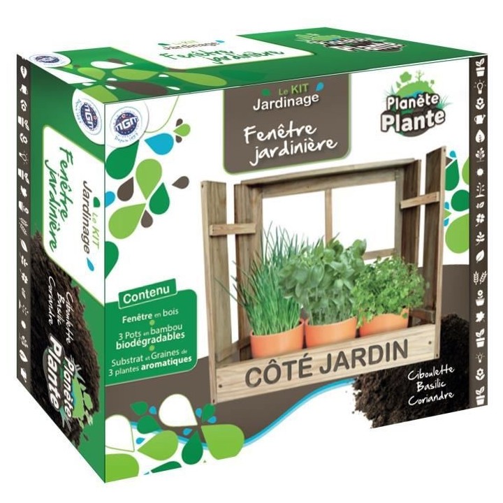 MGM Fenetre Jardiniere avec 3 Pots
