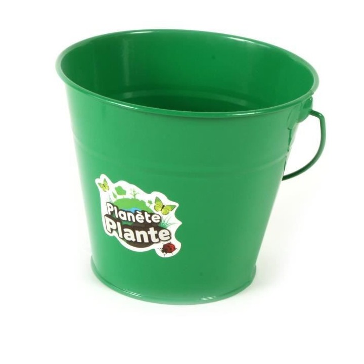 MGM Seau en métal - Vert - 15 cm - Pour enfant