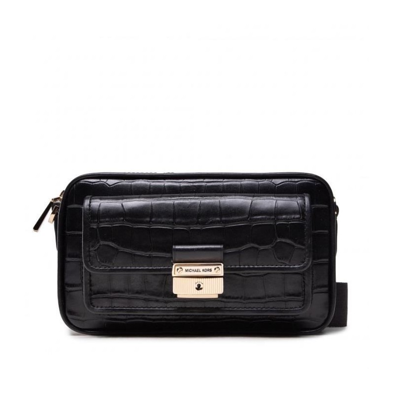 Michael Kors Sac pour appareil photo Bradshaw de taille moyenne en cuir effet crocodile en relief Noir