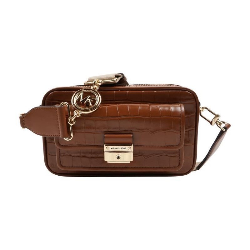 Michael Kors Sac pour appareil photo Bradshaw de taille moyenne en cuir effet crocodile en relief Marron