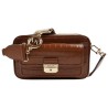 Michael Kors Sac pour appareil photo Bradshaw de taille moyenne en cuir effet crocodile en relief Marron