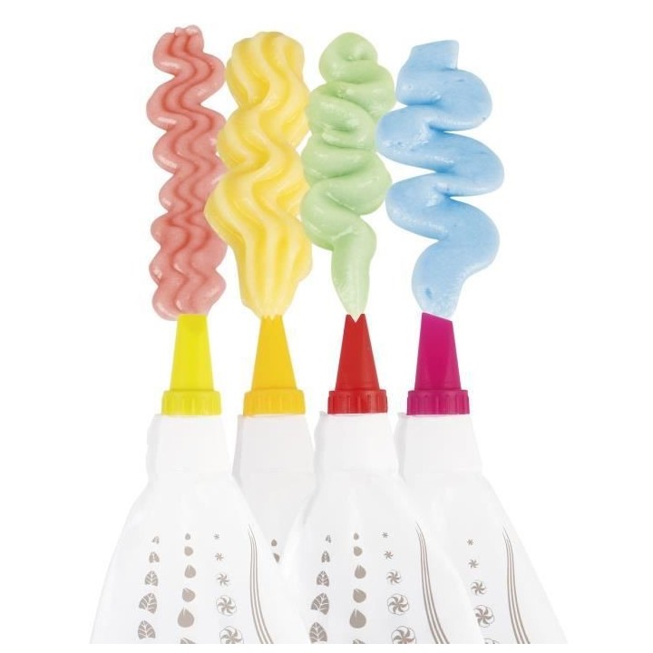 GIMEL Poche a douille + 4 embouts rouge, vert, orange et blanc