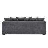 Canapé fixe 3 places - Velours gris - Contemporain - L 202 x P 82 x H 95 cm - COLOMBE