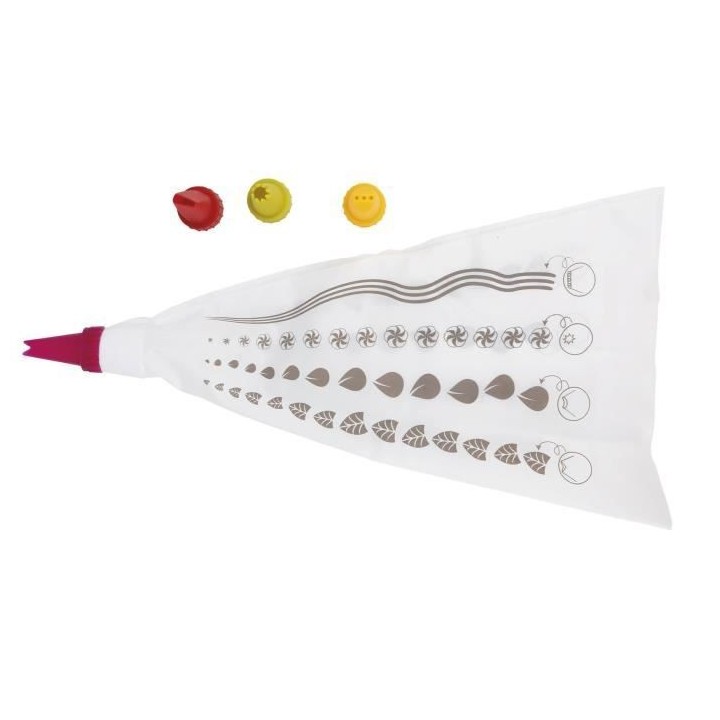 GIMEL Poche a douille + 4 embouts rouge, vert, orange et blanc