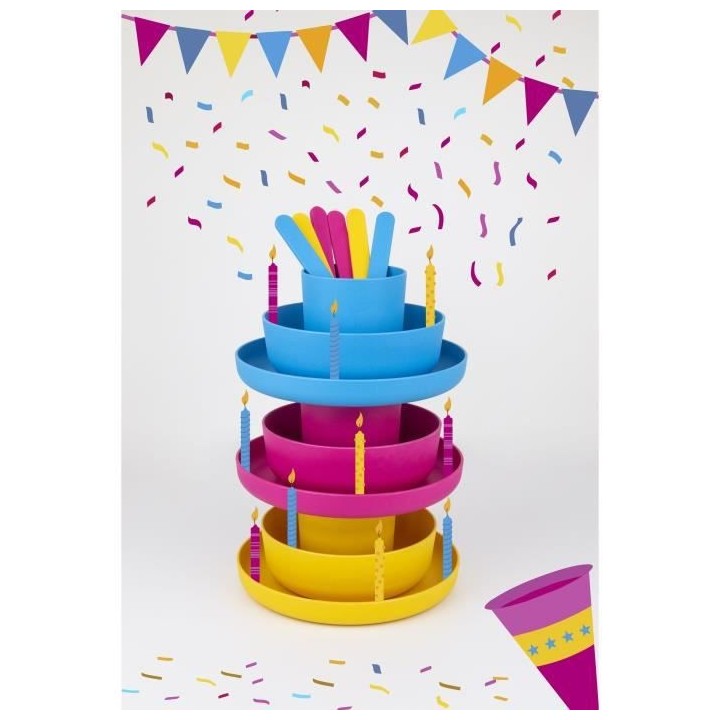 MILL'O BÉBÉ - SET VAISSELLE (ASSIETTE, BOL, GOBELET, CUILLERE, FOURC