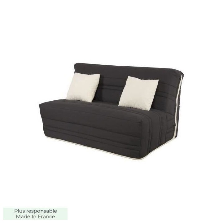 SIMMONS Banquette BZ avec matelas - Tissu Noir - Made in France - L 14
