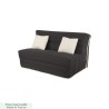 SIMMONS Banquette BZ avec matelas - Tissu Noir - Made in France - L 144 x P 109 x H 90 cm - MILLENIUM