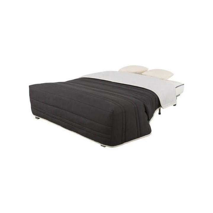 SIMMONS Banquette BZ avec matelas - Tissu Noir - Made in France - L 14