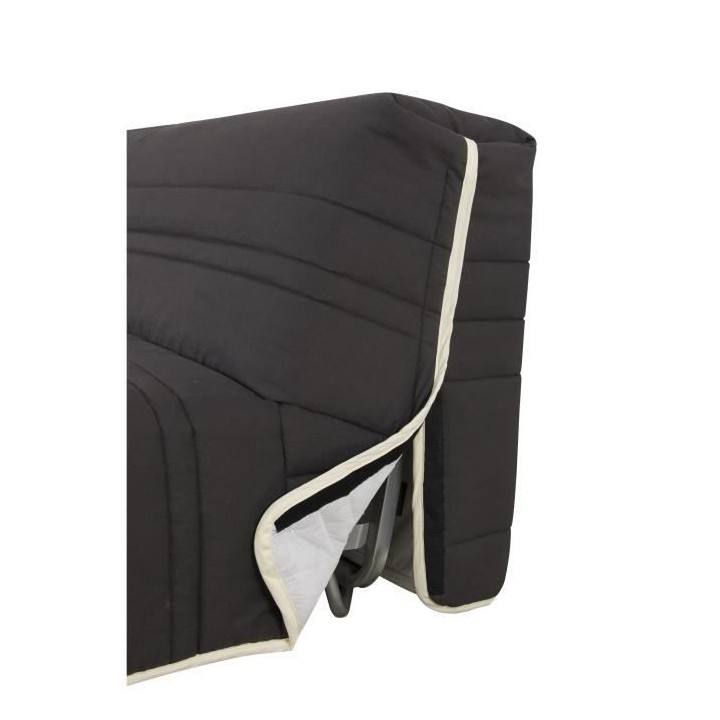 SIMMONS Banquette BZ avec matelas - Tissu Noir - Made in France - L 14