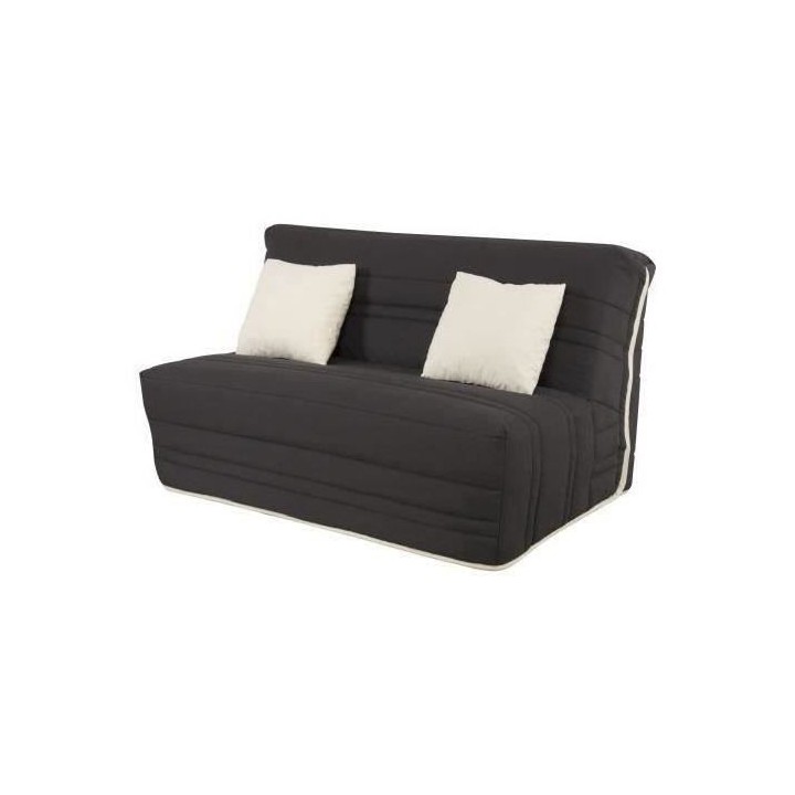 SIMMONS Banquette BZ avec matelas - Tissu Noir - Made in France - L 14