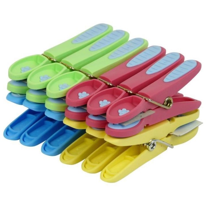 MINKY L7562524 Panier a pinces a linge + 24 pinces antiglissantes