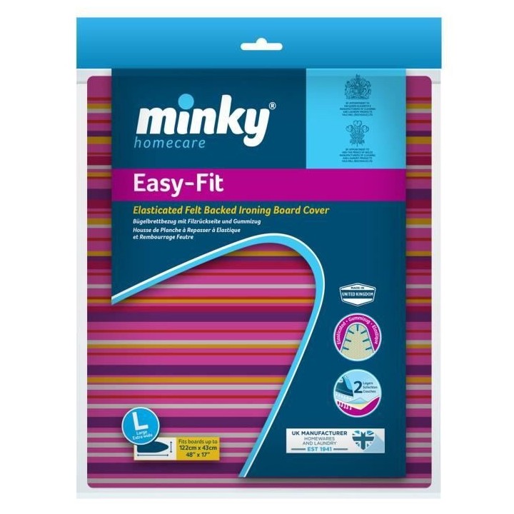 MINKY Housse de table a repasser easy-fit 122x43 cm