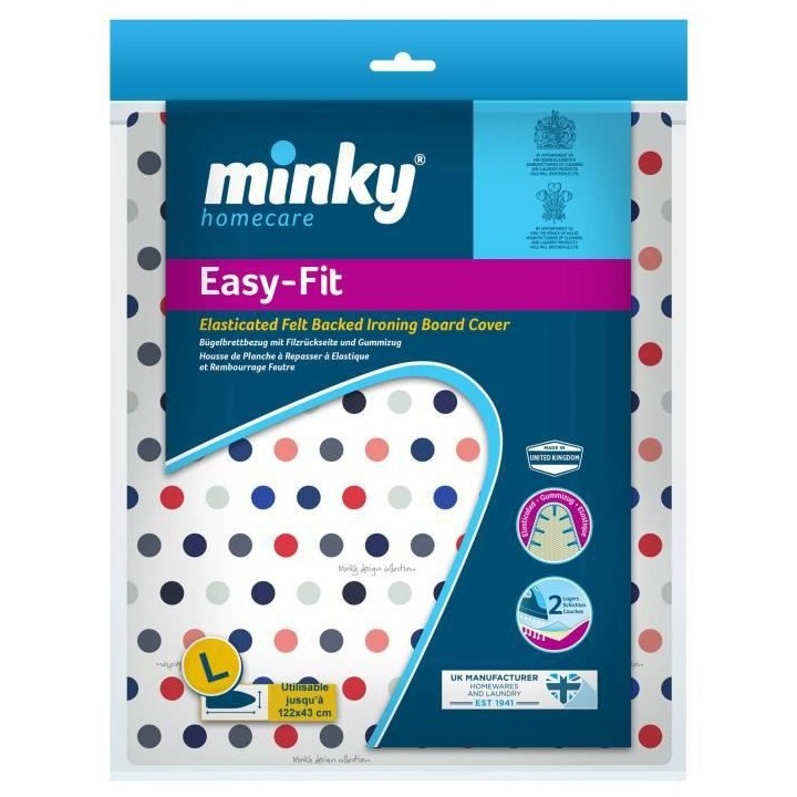 MINKY Housse de table a repasser easy-fit 122x43 cm